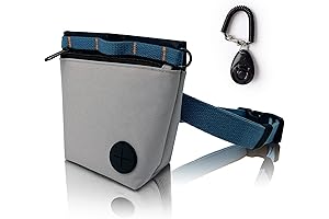 Magnetic Closure Dog Treat Pouch with Clicker