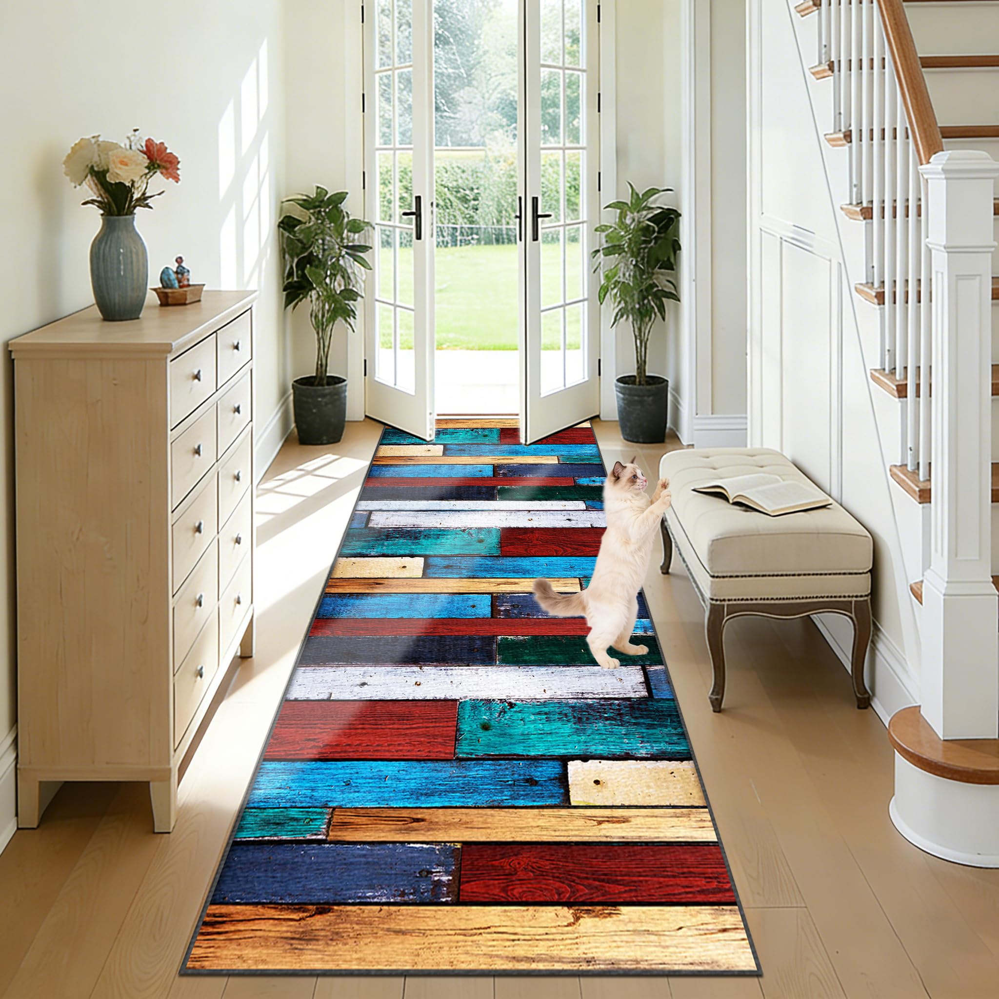 Tapis de passage couloir long antiderapant 50 x 300 cm lavable cuisine