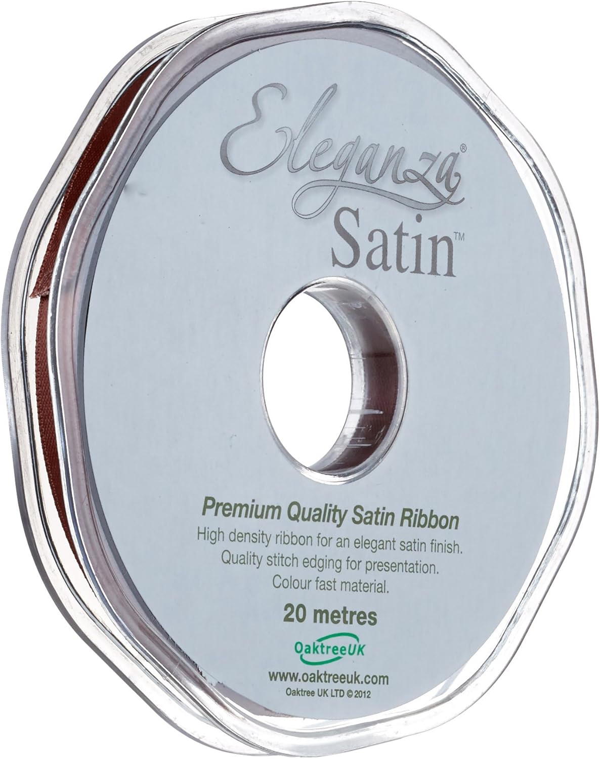 OakTree Eleganza Double Faced Satin Ribbon 50 mm x 20 m Ivory (No. 61)