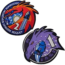 NASA Spacex Crew Dragon Mission Patch Morale Tactical Embroidery Patch Sewing Applique Decorative Badge - Hook and Loop Backing - Set of 2