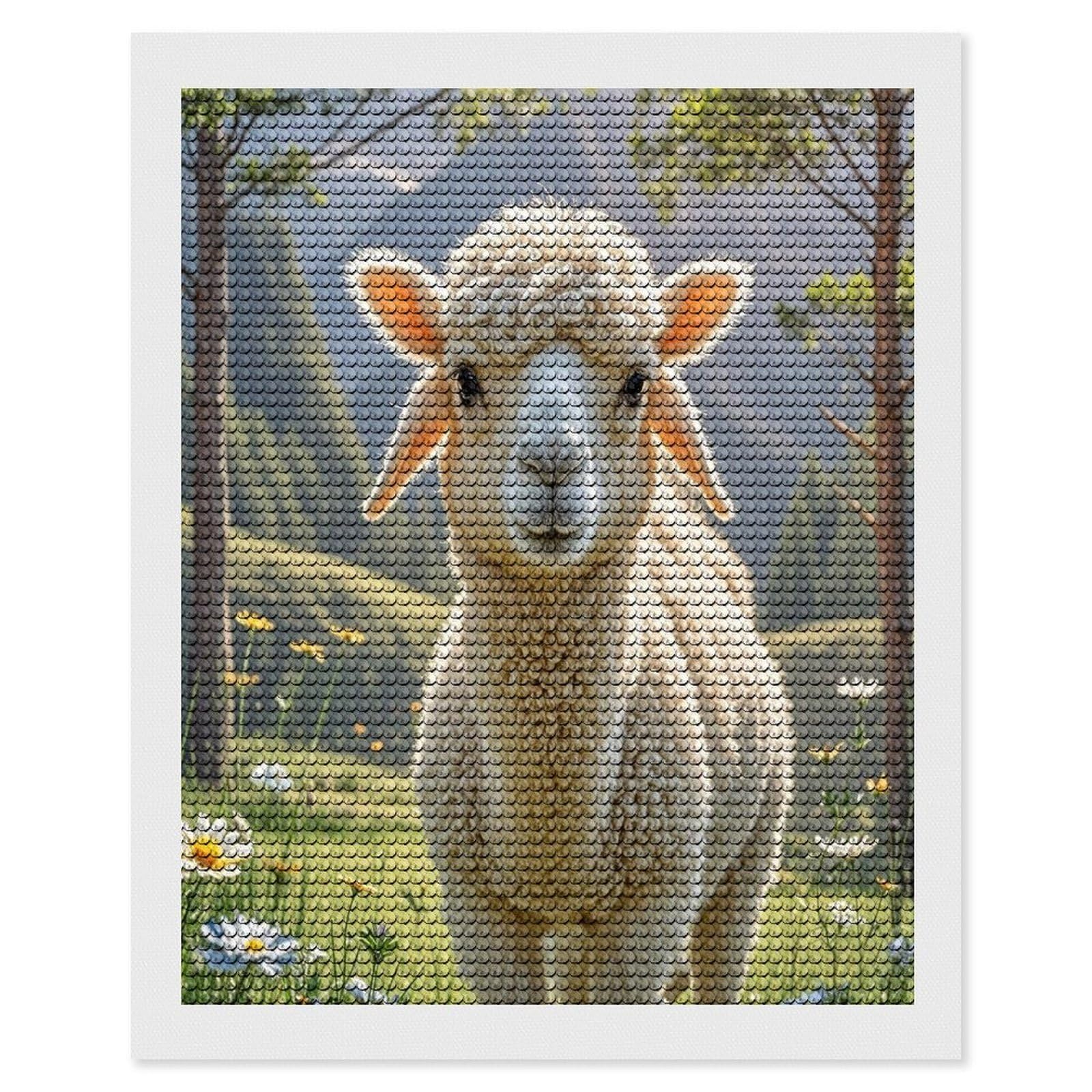 FekiLoot Lamb Diamond Painting Kits for Beginners DIY Diamond Art Kits for Adults Full Drill Round Diamond Dot Gem Art Painting Fun DIY Crafts for Home Kitchen Wall Decor Gift 16"x20"