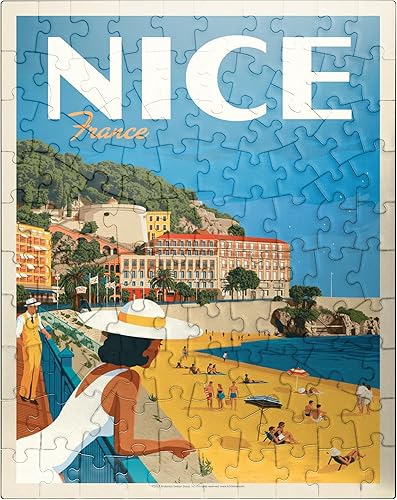 Francia bonito póster vintage, rompecabezas premium de 100 piezas para adultos