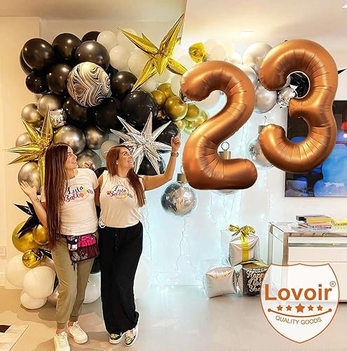 Miniatura 6 de Globo naranja número 2 de 40 pulgadas, tamaño grande, de papel de aluminio de mylar de aluminio de Mylar de color amarillo azafrán para 2 tema