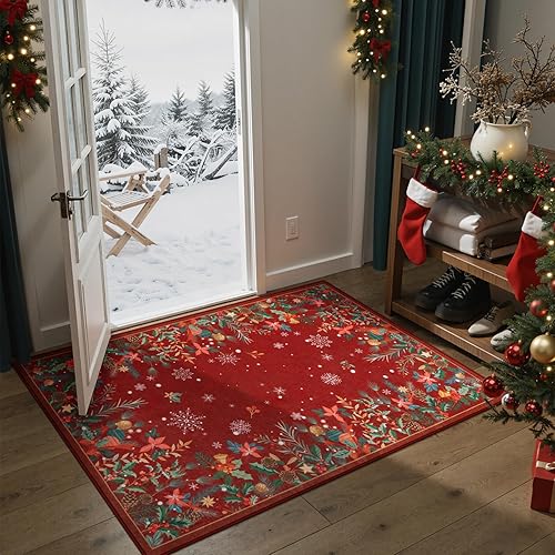 Miniatura 36 de Wonnitar Alfombra de Área Floral Lavable 4x6 Alfombra de Halloween, Alfombras de Otoño Suaves Antideslizantes para Dormitorio, Alfombra de Guardería