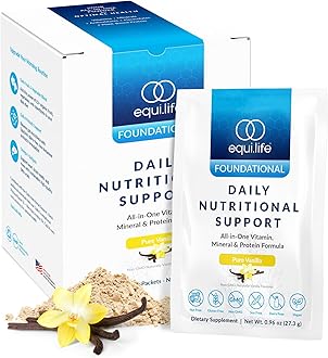 Daily Nutritional Support, All-in-One Multivitamin Meal Replacement, Pure Vanilla Flavor, 15G Plant Protein, Supports Overall Wellness Including Energy, Digestion, & Skin, 14 Packets