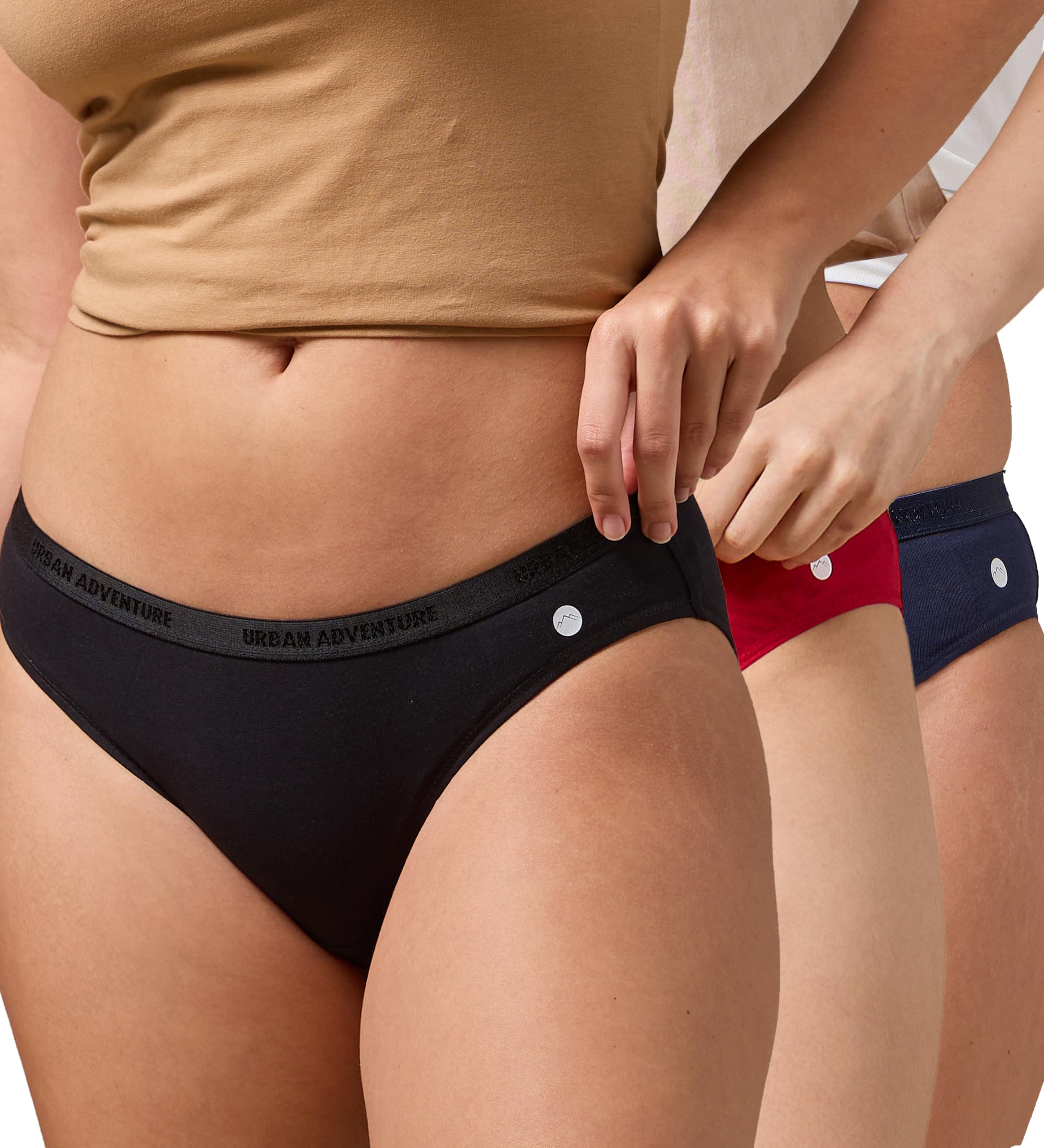 Anti Bacterial Mid Waist Premium Cotton Spandex Underwear Bikini Knicker Panties for Women- No Marks Waistband &StayFresh Treatment-image-39
