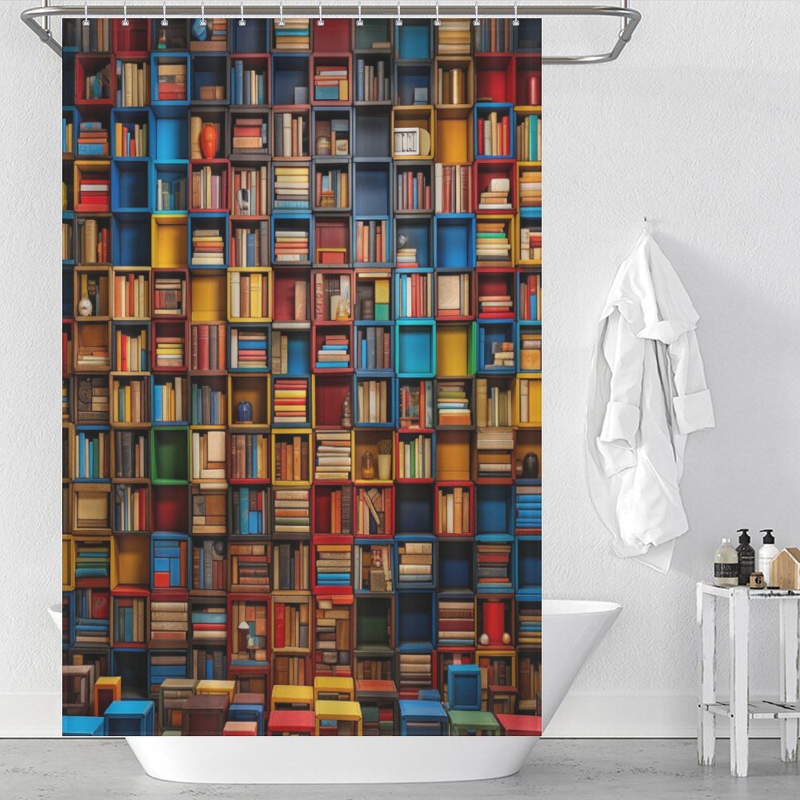 Rideau de douche salle de bain moderne en tissu lavable pour créer un espace bien-être cocooning