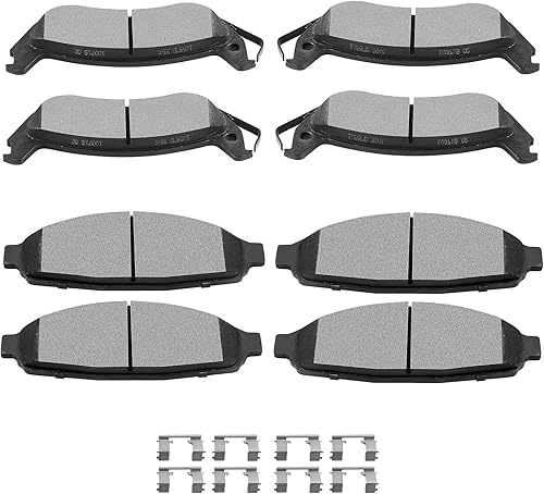 SCITOO Kits de pastillas de freno semimetálicas D931 D932 delanteras y traseras para Ford para Crown Victoria 03-11, para Lincoln Town Car 03-11,