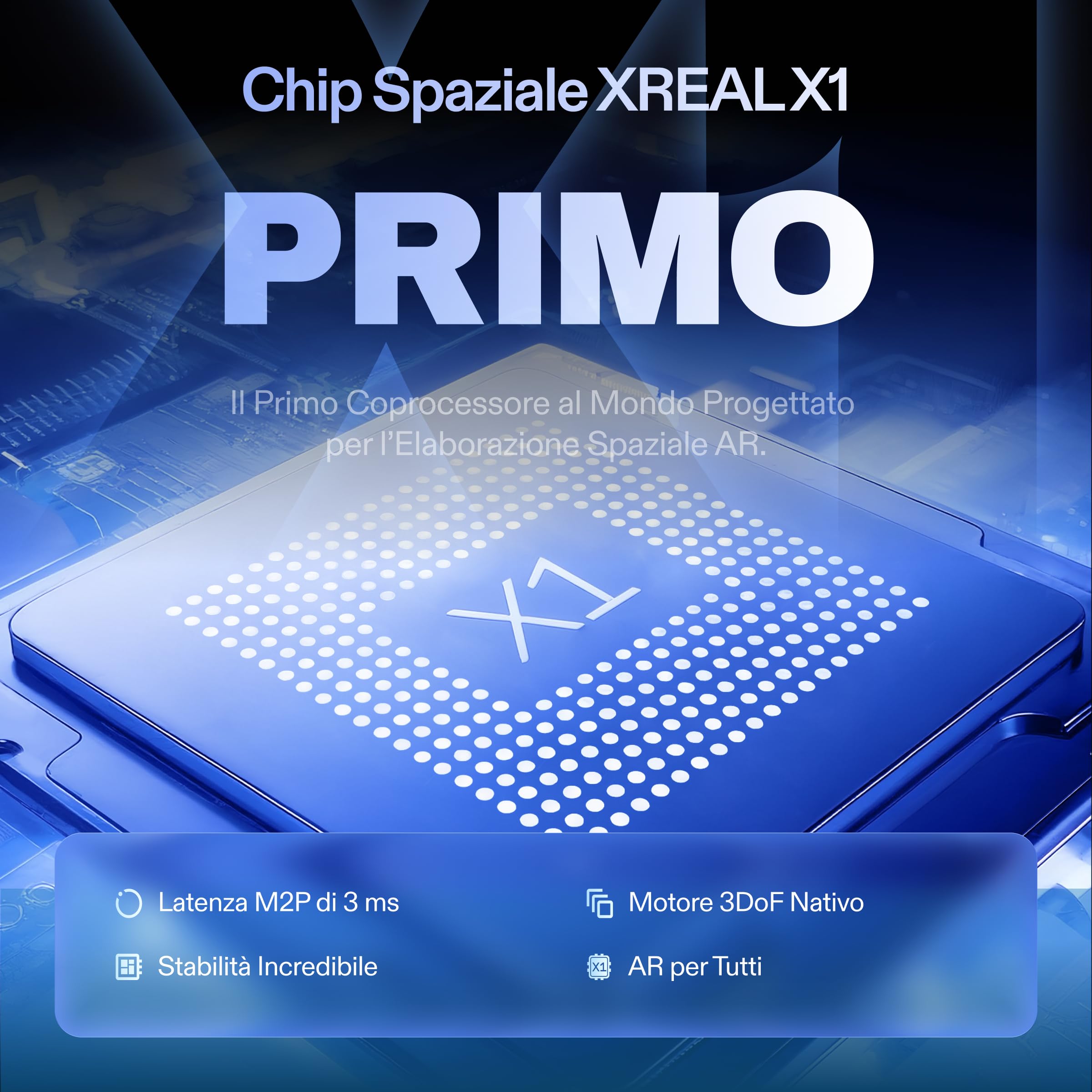 XREAL 1S Occhiali AR, Schermo Virtuale da 500", Occhiali Intelligenti con FOV 52°, 3DoF Nativo, REAL 3D, Chip X1, Compatibili con Tutti i Dispositivi USB-C DP iPhone 17/16/15 Cobalt