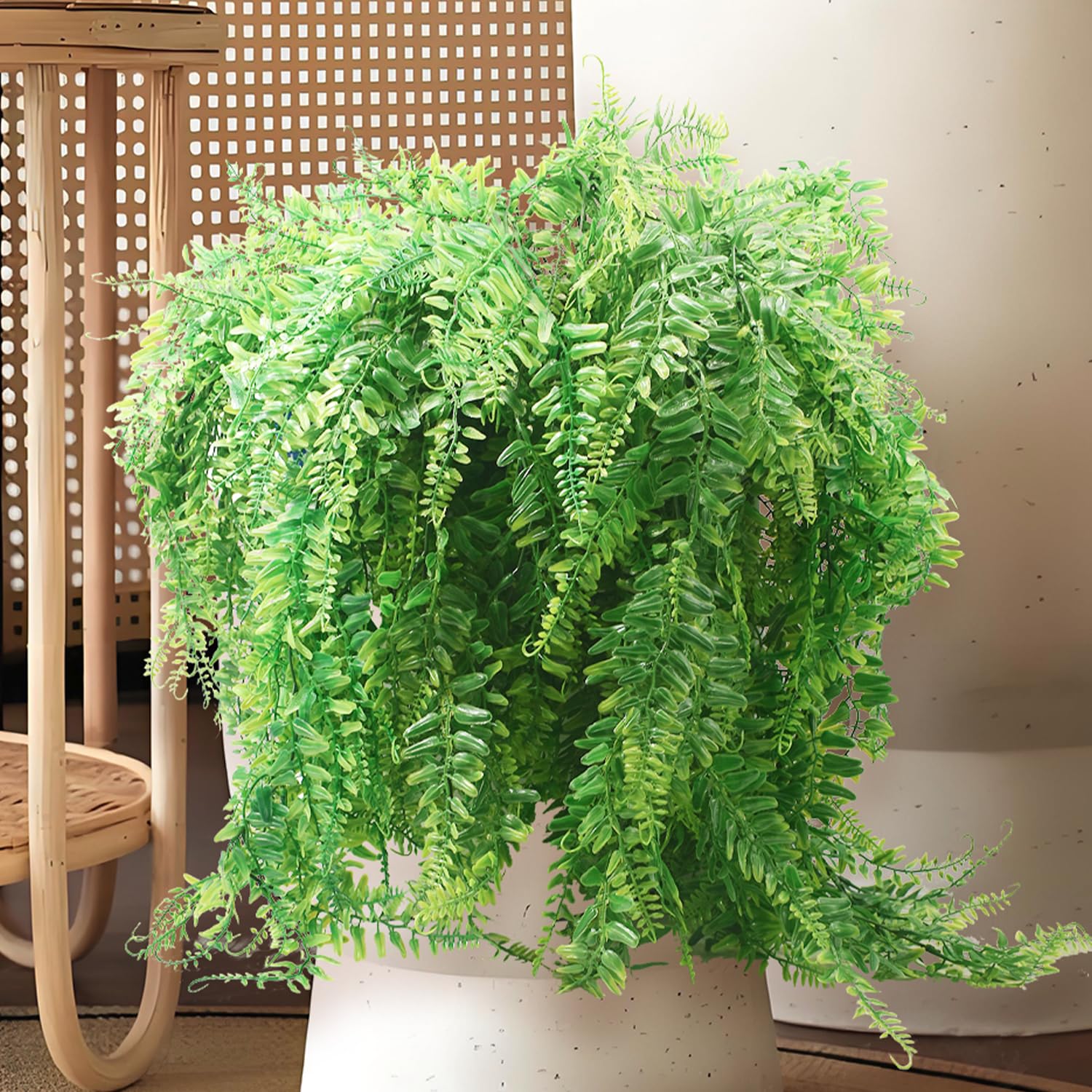 Musdoney Artificial Plants Boston Ferns Fake Vines Hanging Ivy Decor Plastic Greenery for Wall Indoor Outdoor Hanging Baskets Wedding Garland Decor