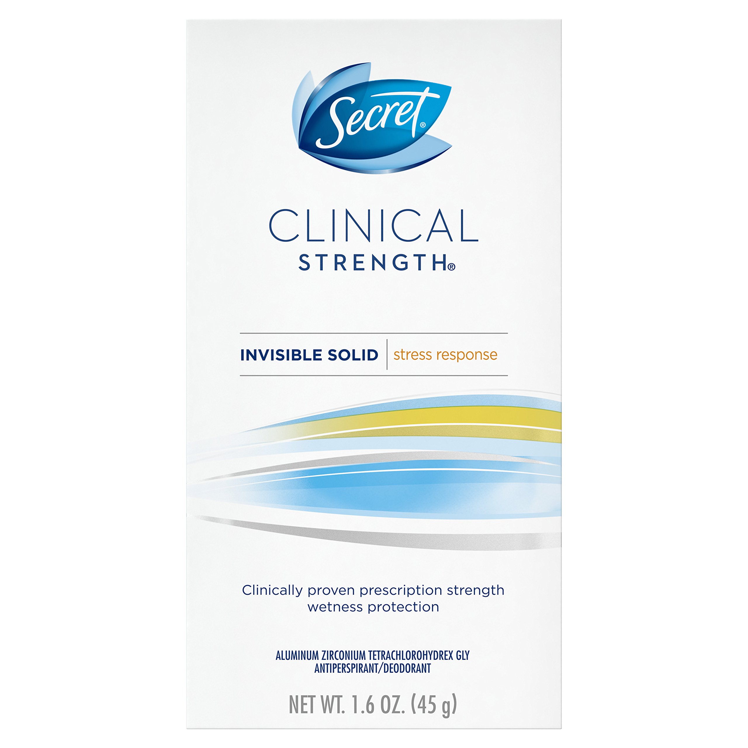 Secret Clinical Strength Invisible Solid Stress Response Antiperspirant/Deodorant, 1.6 Ounce, Packaging may vary