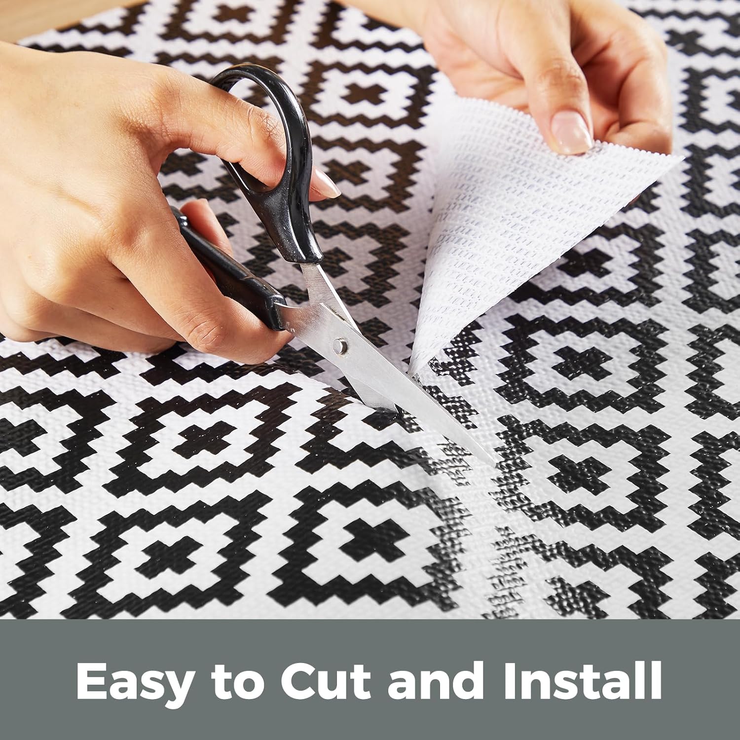 Shelf and Drawer Liner, 18" x 240" Non Slip Kitchen Cabinet Liners Waterproof Non Adhesive, Grip Shelves Bathroom Pantry Dresser Paper, Black