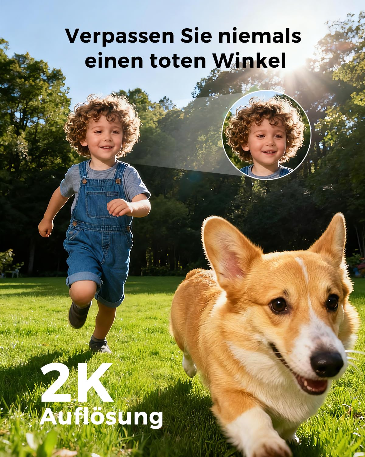 Reobiux 2K Überwachungskamera Aussen mit Doppelobjektiv, PTZ IP Kamera Überwachung Aussen, WLAN Kamera Outdoor mit Automatische Verfolgung, Farbiger Nachsicht, Zwei-Wege-Audio, 24/7 Aufnahme
