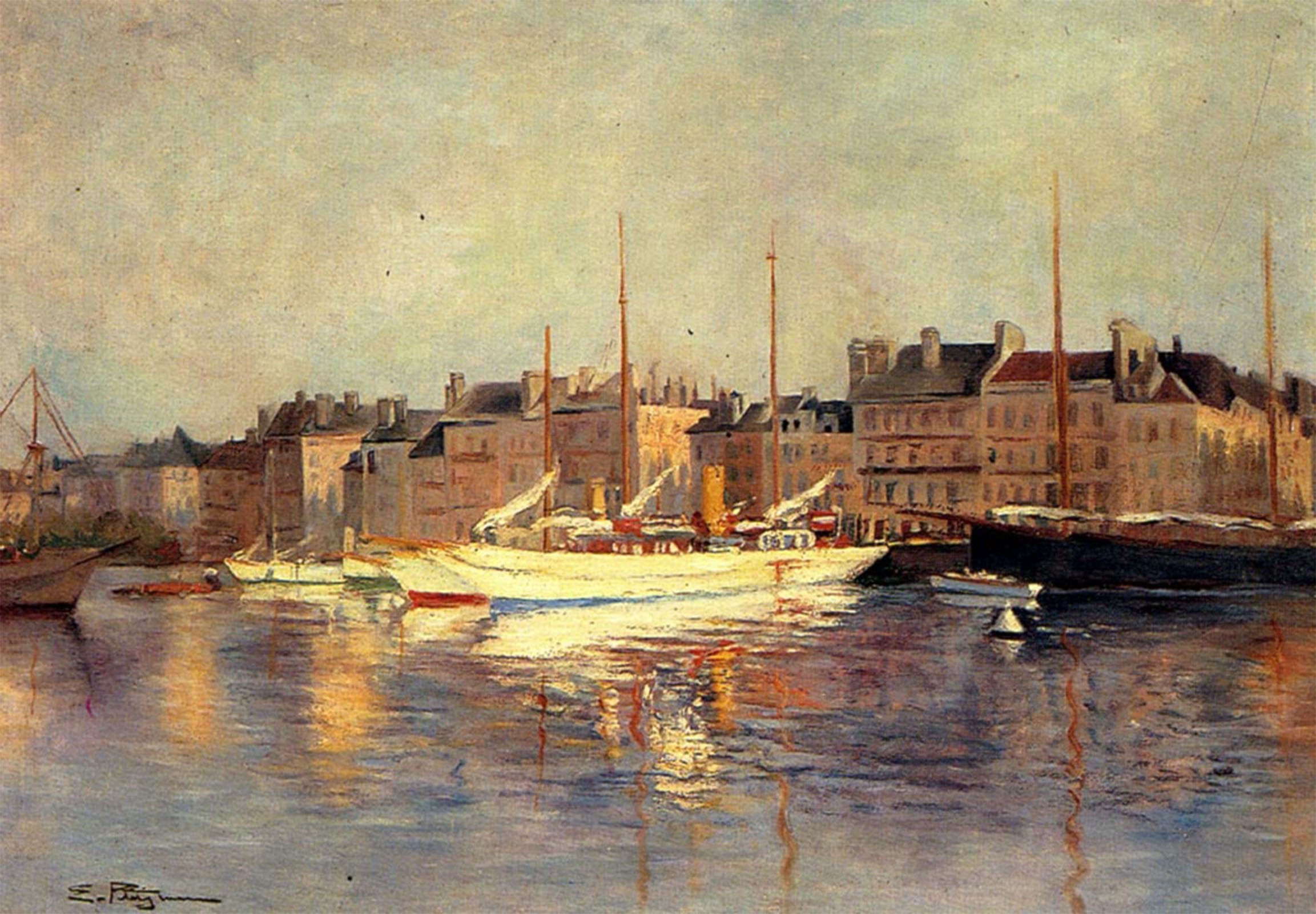 ARTXLXXBN Famous Print Painting Colorful Art Print St. Tropez by Edmond Marie Petitjean Canvas Art Decorations for Home Decor 60x90cm