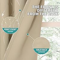 Vista 104 de BGment Room Darkening Curtains 95 Inches Long, Grommet Thermal Insulated Blackout Curtains with Wave Line and Dots Printed for Bedroom, 2 Panels