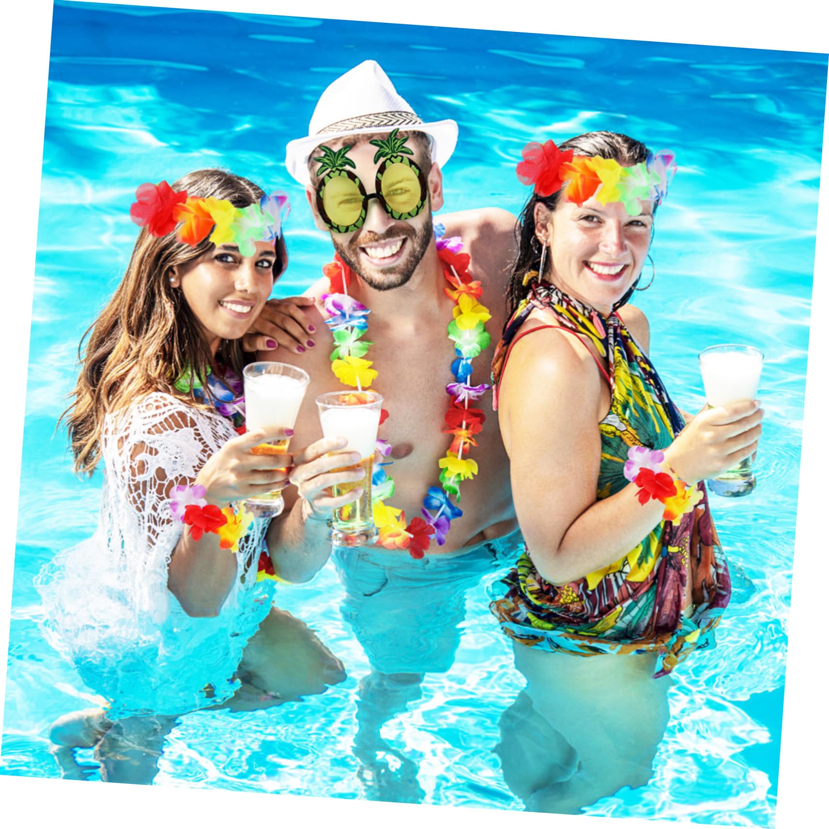 minkissy Traje De Falda De Hierba Mujer Faldas Para Sol Trajes Dama Fiesta Tropical Favor Condujo Hula Hierba Traje Hawaiano De Las Niñas Guirnalda Luau El Plastico