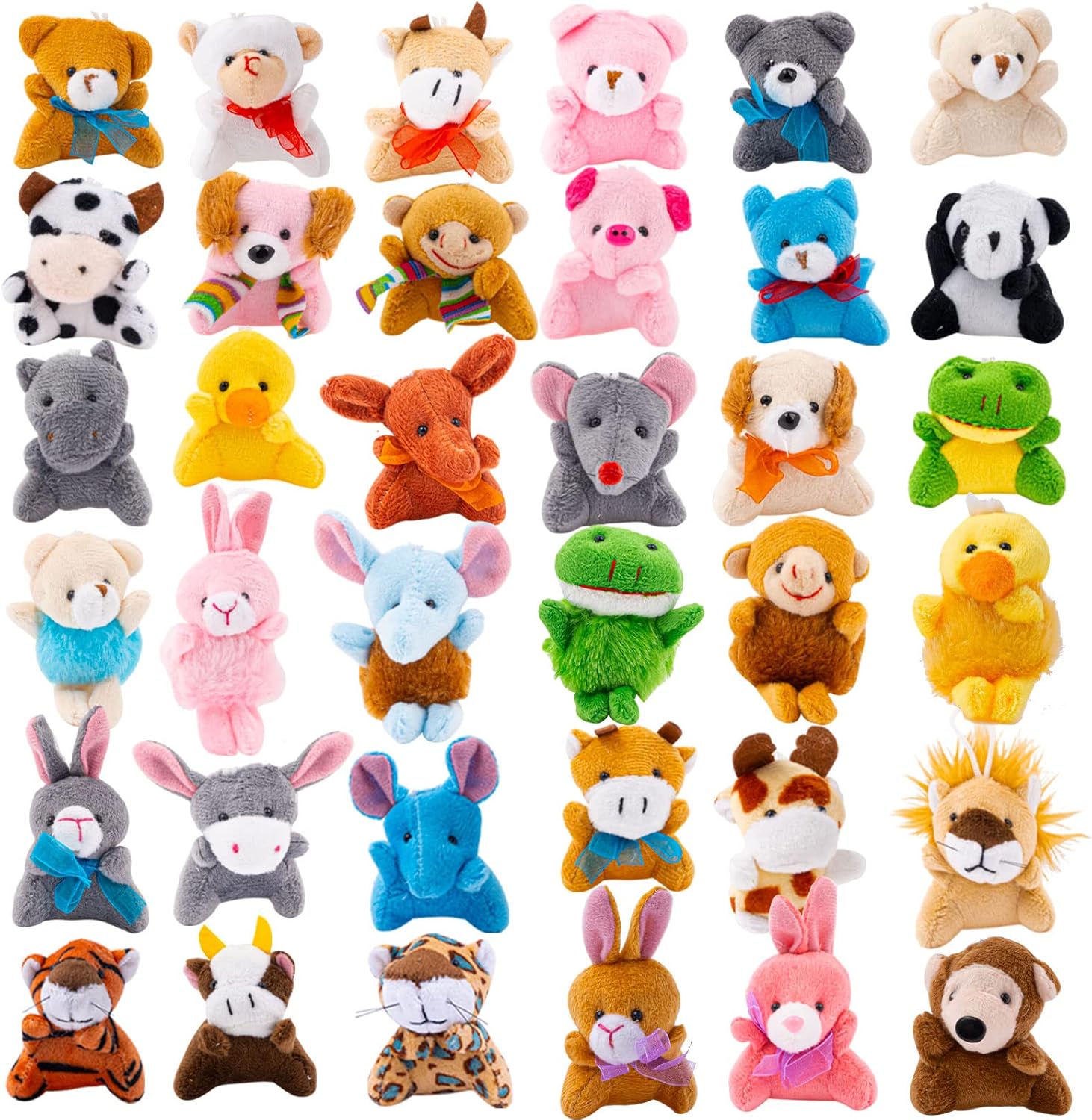 36 Pieces Mini Plush Animals Toys Bulk, Cute Small Stuffed Animal Toy