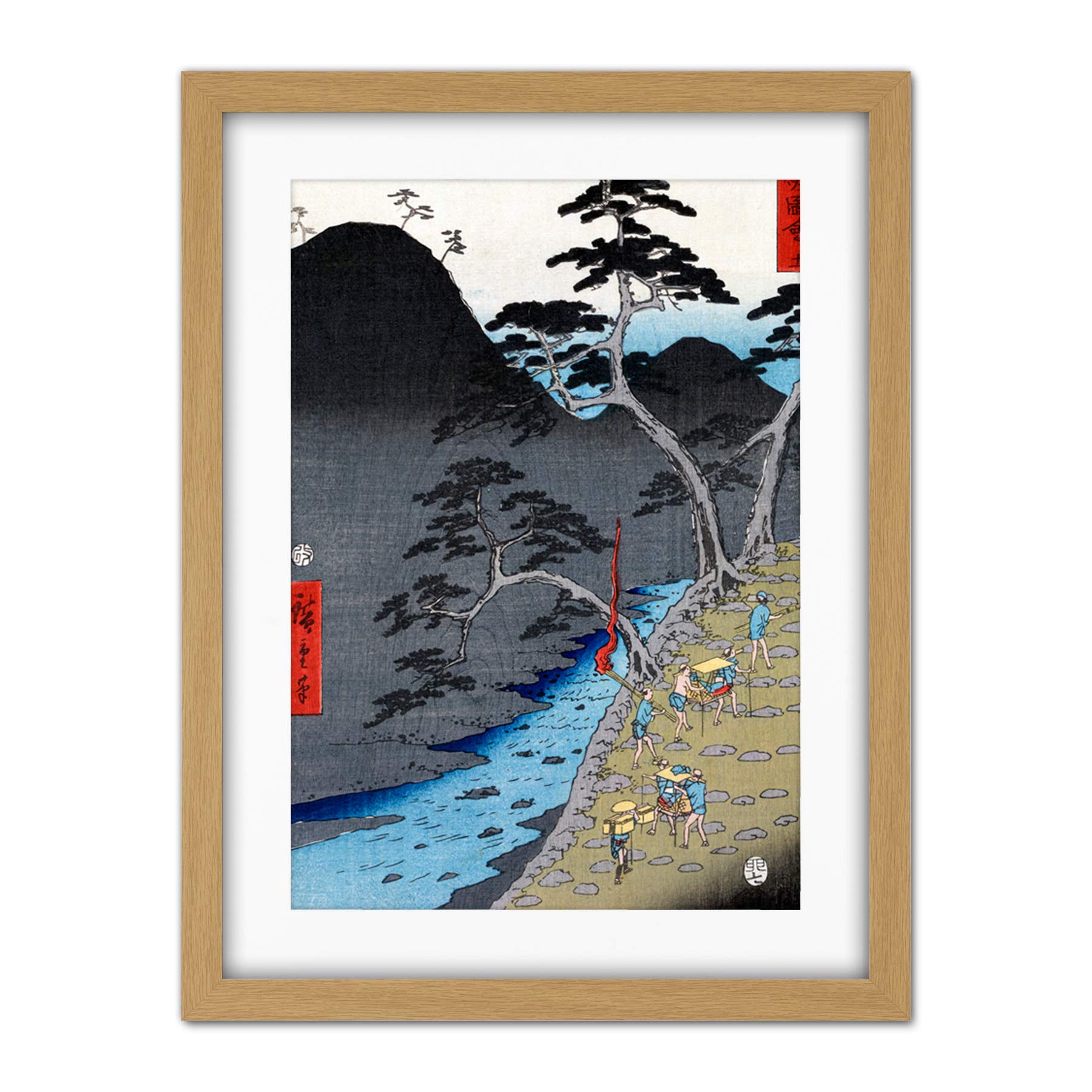 Wee Blue Coo Utagawa Hiroshige Hakone Japan Artwork Framed Wall Art Print 18X24 Inch