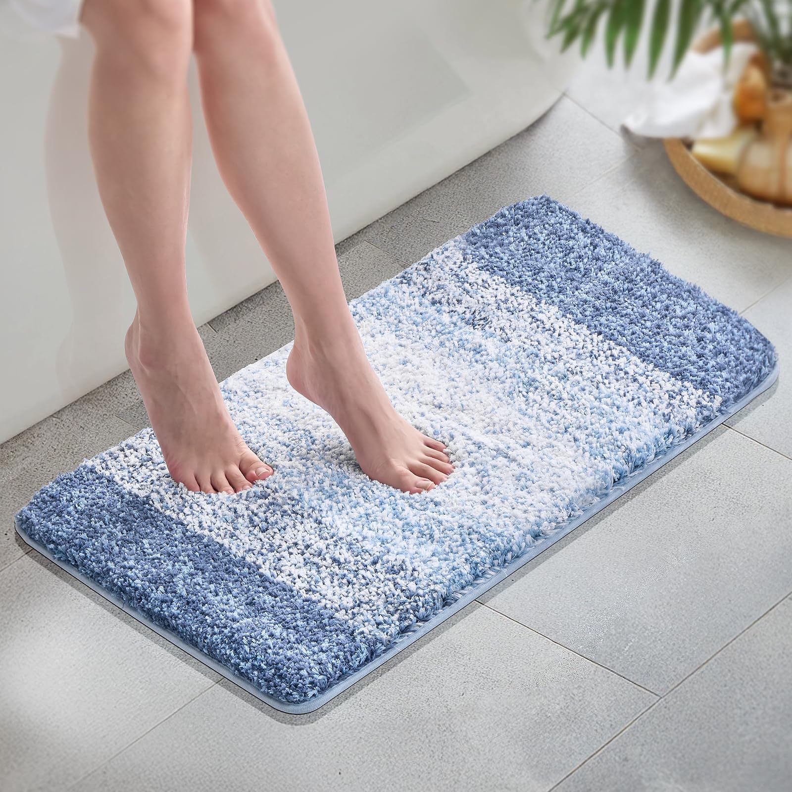 VEVOR Bathroom Rugs 30"x20" Bath Mat, Super Absorbent and Soft Microfiber Bathroom Mat with Non-Slip TPE Backing, Machine Washable and Quick Dry Bath