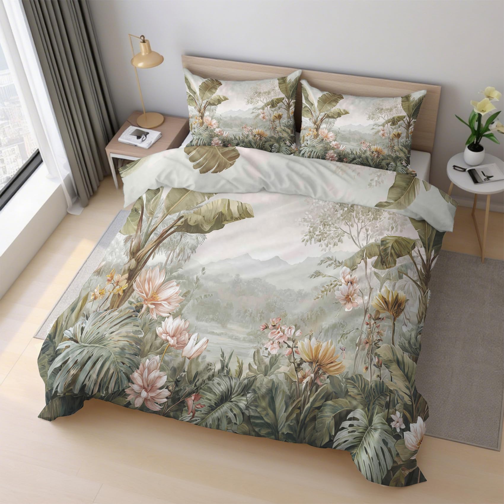 Générique Housse de Couette Jungle 220x200 cm, 3 Pièces