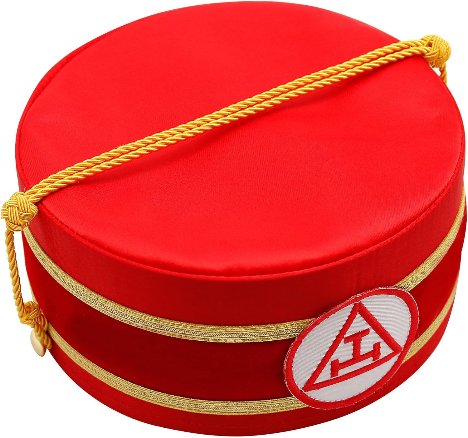 MASONS & REENACTMENT HUB Royal Arch Chapter Crown Cap - Red & White - Masonic Crown Cap Embroided Triple Tau Patch