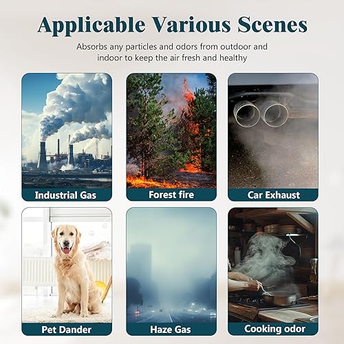Miniatura 6 de Paquete de 2 filtros de repuesto KJ217 compatibles con purificador de aire Mooka KJ217, filtro 3 en 1 con filtro de carbón activado