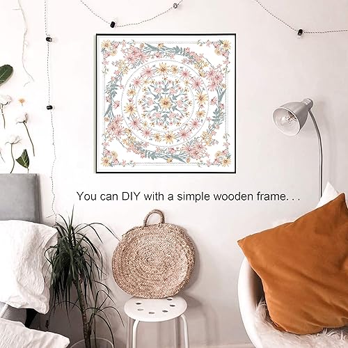 Miniatura 4 de Simpkeely - Tapiz de medallón floral tipo Mandala, para colgar en la pared, bohemio, hippie