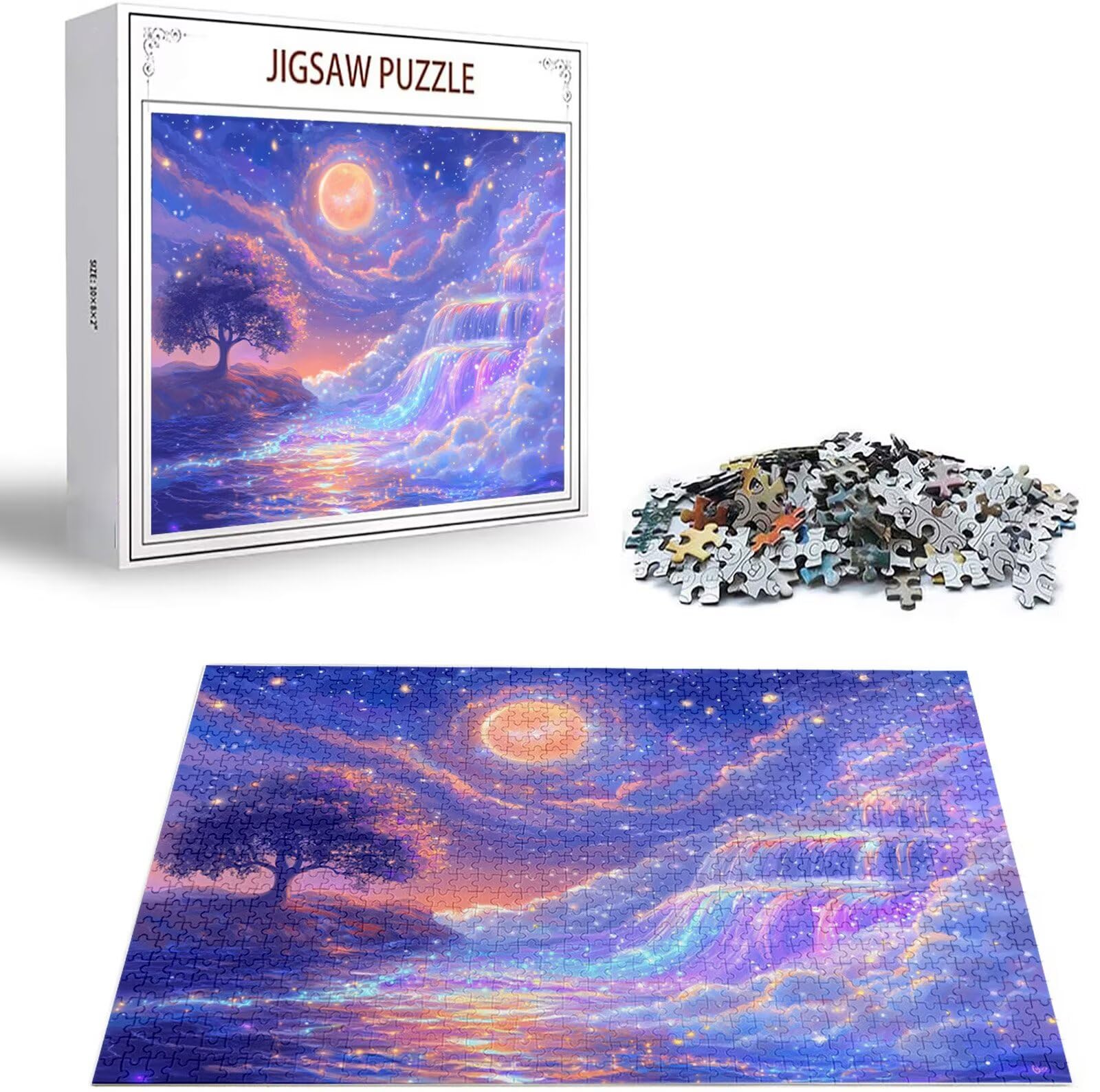 Puzzle 3000 sztuk dla dorosłych i młodzieży, 3 4 5 lat puzzle księżyc 6 7 8 lat zrównoważone gry edukacyjne z wysokiej jakości drewnianymi motywami dla dorosłych do zabawy dla dorosłych Jigsaw jesień