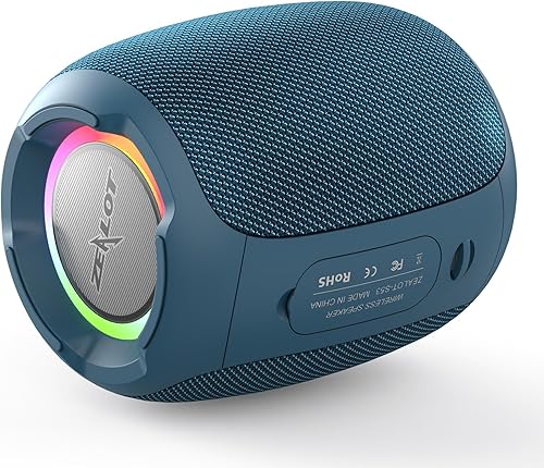 ZEALOT Altavoz Bluetooth, altavoz portátil inalámbrico Bluetooth, altavoz inalámbrico de graves estéreo de 20 W, altavoz impermeable IPX6, tiempo de