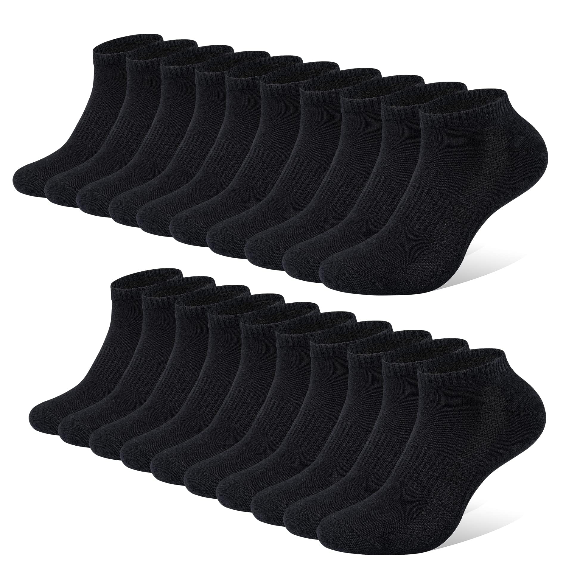 FALARY Chaussette Hommes Femme de Sport 10 Paires Chaussettes Basses Coton Soquette