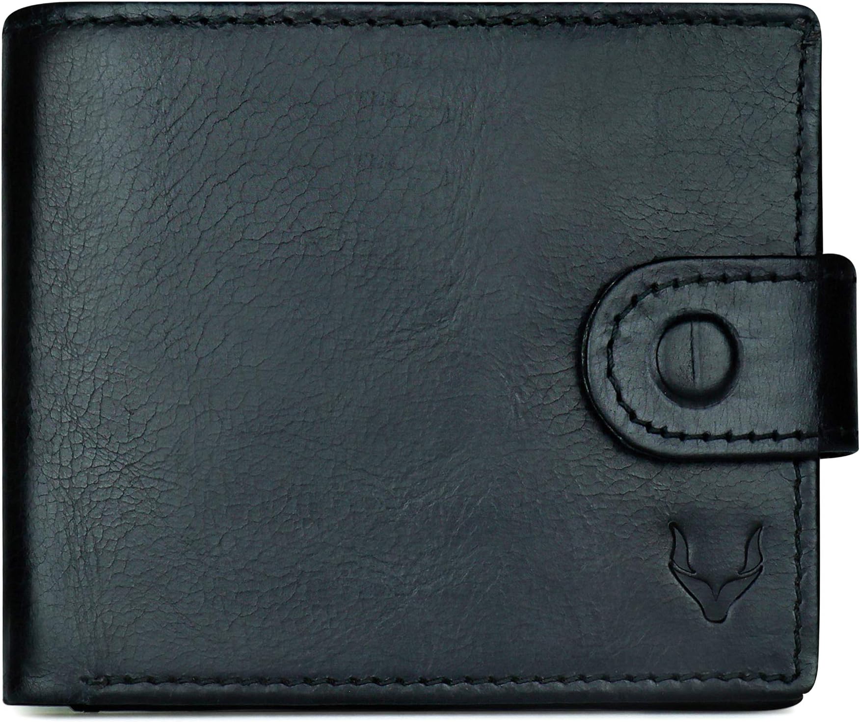 All-in-One Handmade Mens Wallet with RFID Blocking, Coin Pocket, Fine Leather Card Wallet for Men with 8 Slots and Zip Section, in Wooden Gift Box, Black