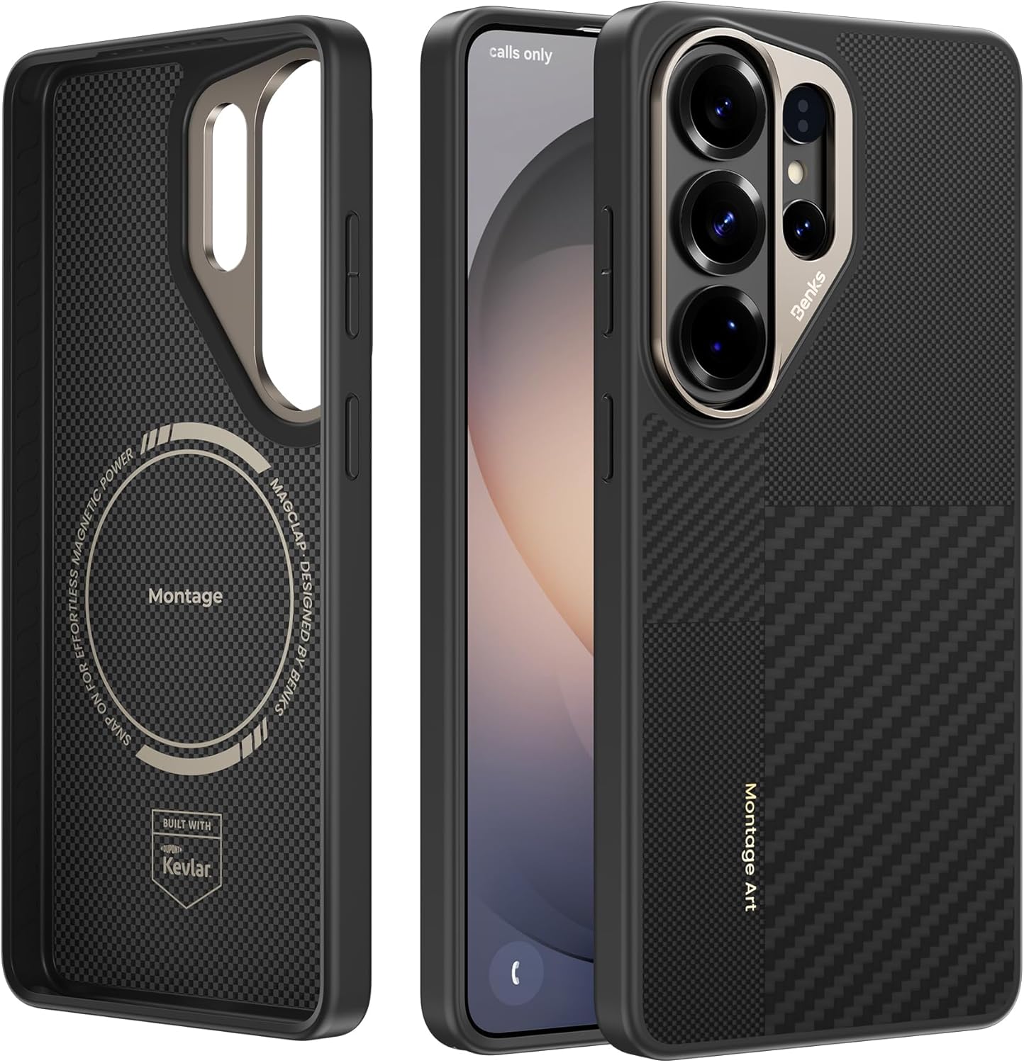 BENKS S26 Ultra Case, Montage ArmorPro Case for Samsung Galaxy S26 Ultra, MagSafe Compatible Military-Grade Protective Case, Built with Dupont Kevlar Aramid Fiber & TPU, Aluminum Camera Protection