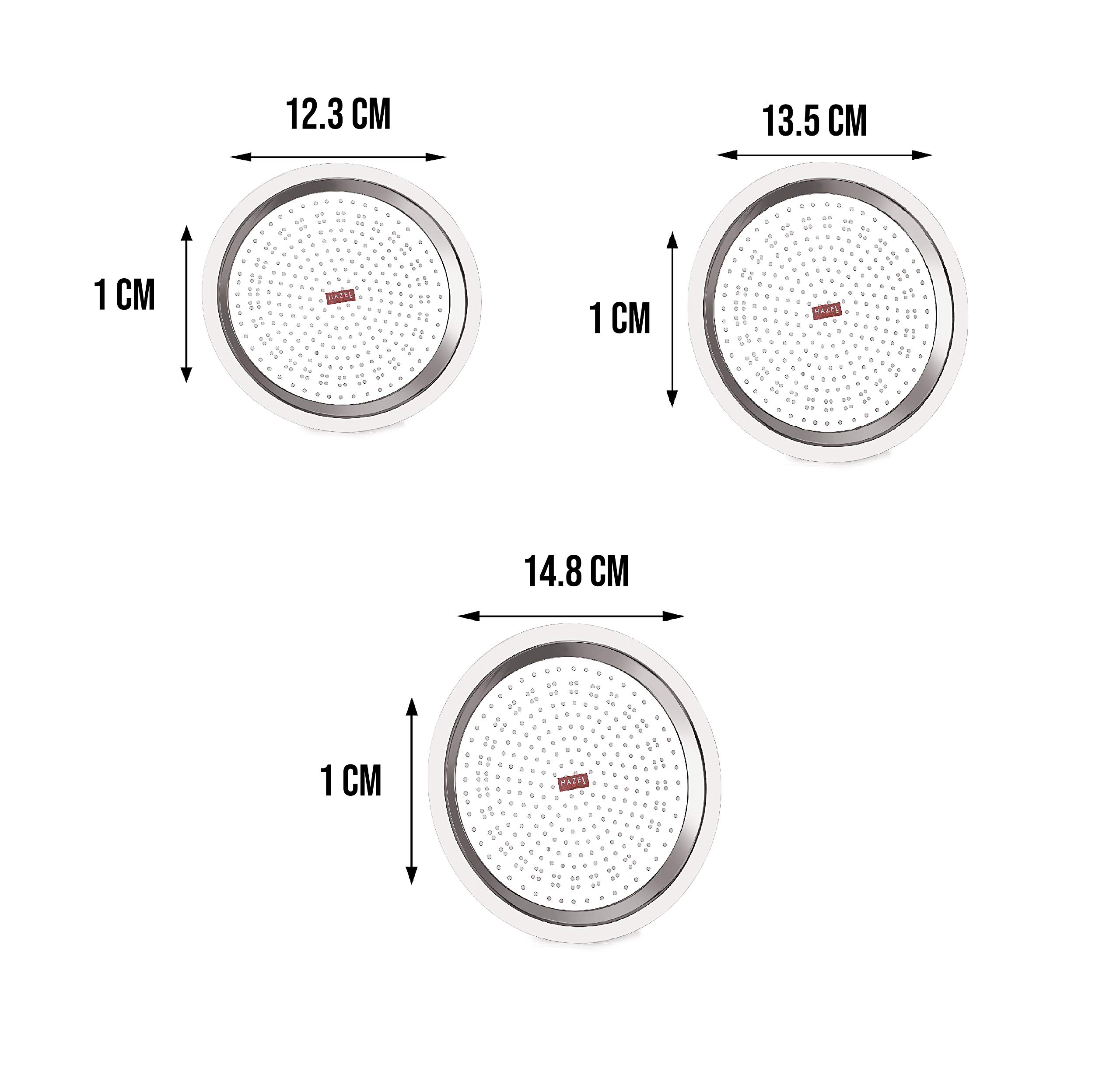 HAZEL Stainless Steel Cover Lid with Holes| Steel Cover Lids For Utensils |Steel Cover Hole Chiba for Tope, Kadhai, Pan, Pots, Set of 3 - Image 4 thumbnail