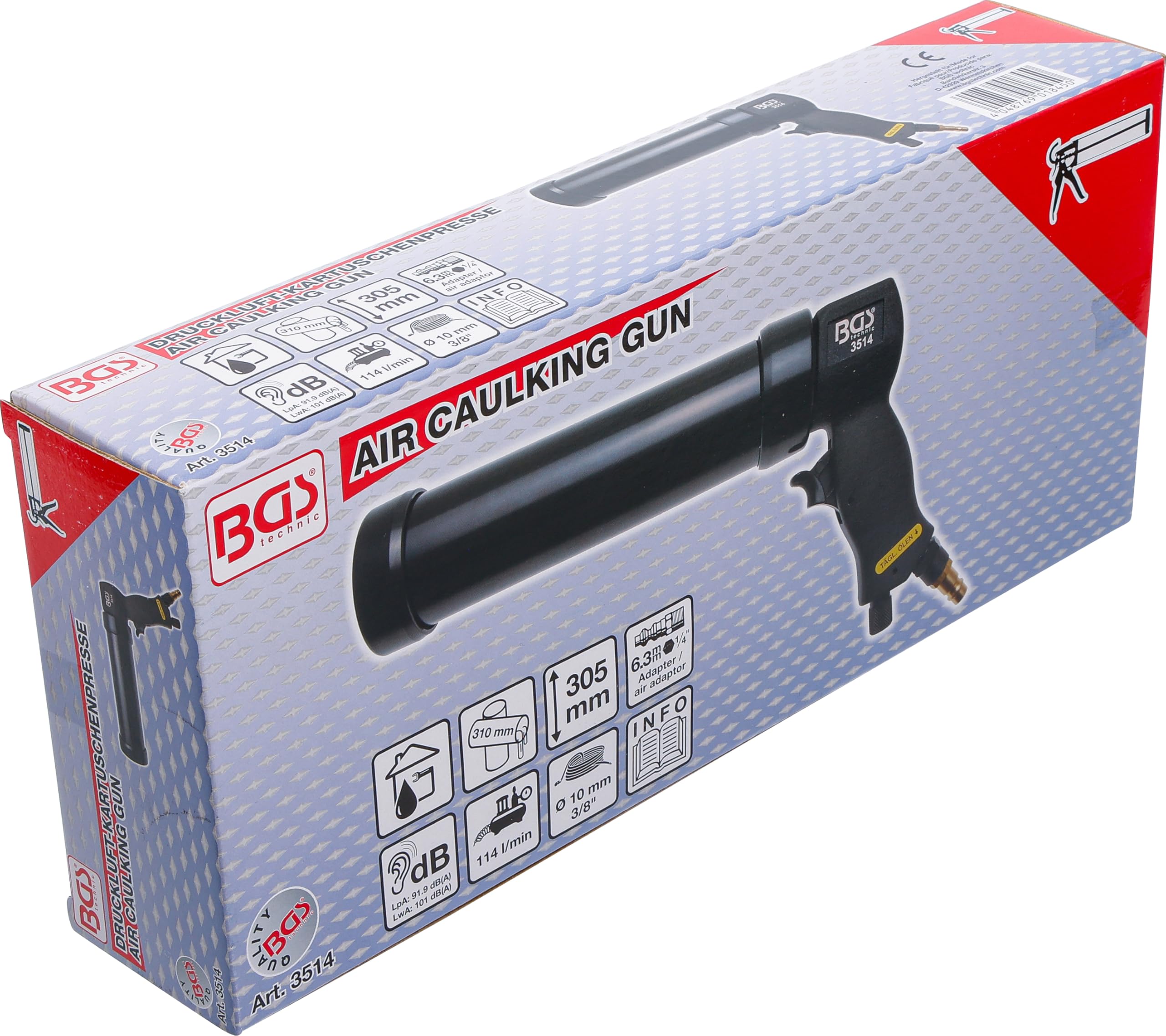 BGS 3514 | Pistola per cartucce ad aria compressa | per cartucce da 310 ml