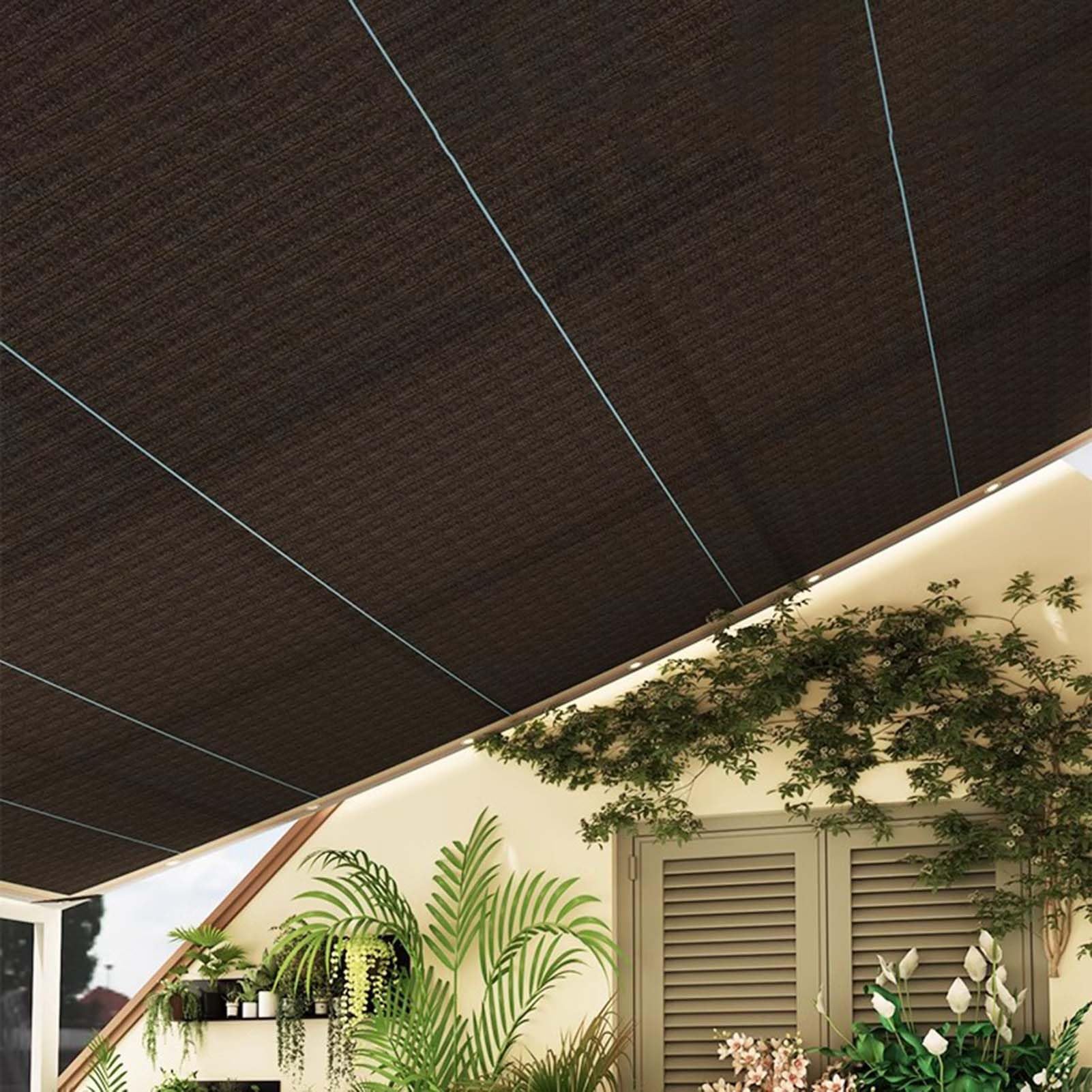 Generico Rete Ombreggiante con Occhielli 85% 4x8m, Rete Telo Ombra Esterni, Rete Parasole Resistente Ai Raggi UV, Antistrappo Panno Ombreggiante, per Gazebo Piante Balcone Serra