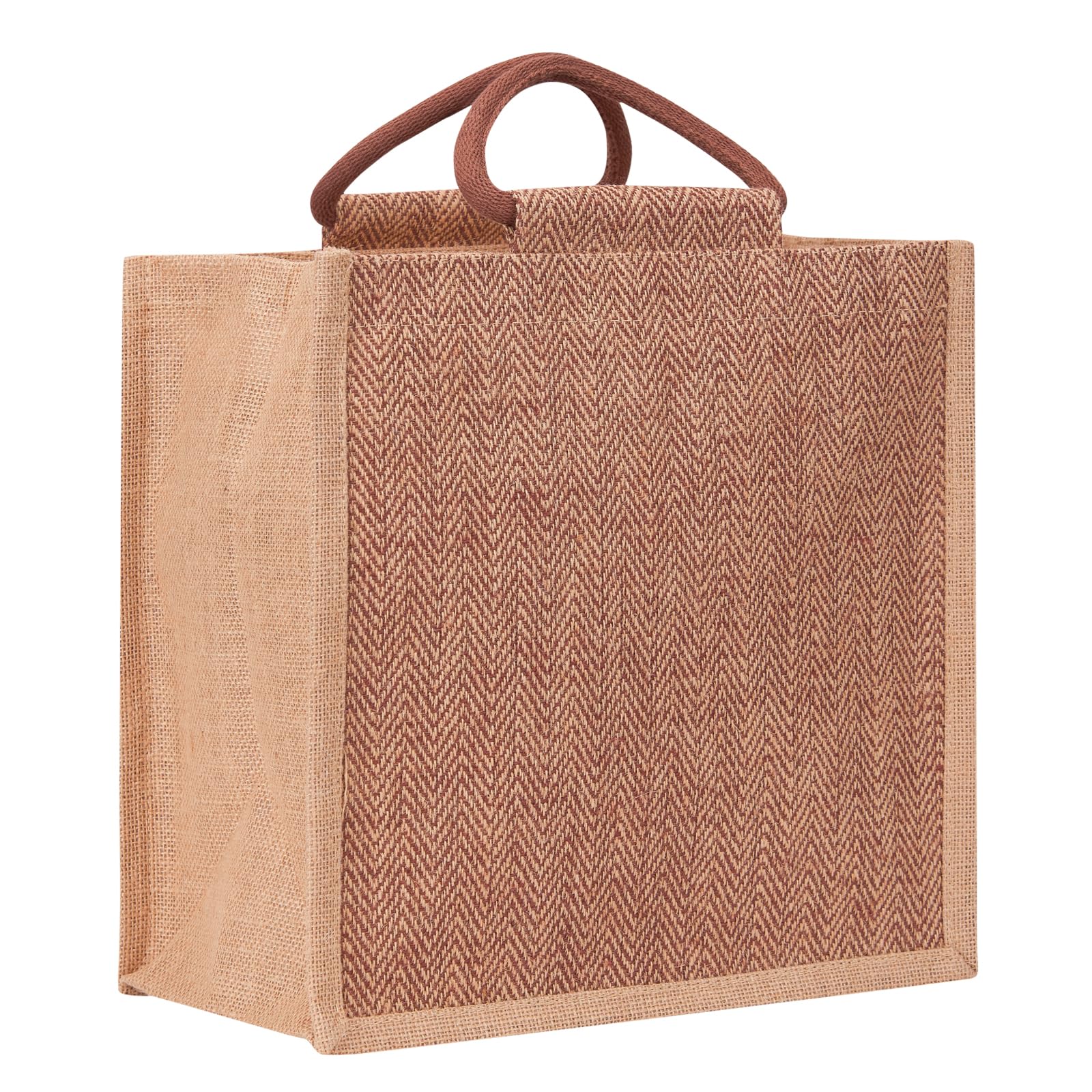 Jute Cottage Jute Bags for Lunch for Men | Jute Bags with Zip | Jute Tote Bag | Jute Tiffin Bags | Printed Jute Bag | Jute Carry Bag, Brown (B0C81Y9VS2) Amazon Price History, Amazon Price Tracker