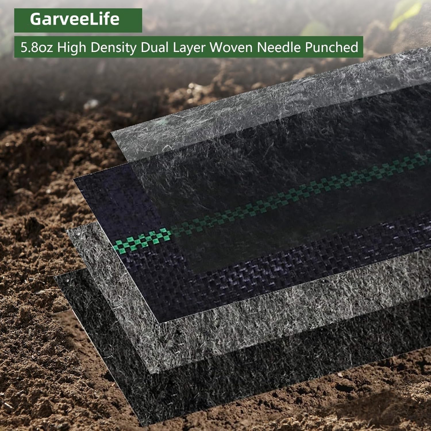 Garvee Telo antierba geotessile Alta densità 197g/m² – Tessuto Traspirante e Resistente UV – Barriera Professionale per paesaggistica, drenaggio e stabilizzazione del Suolo – per Giardino, orto