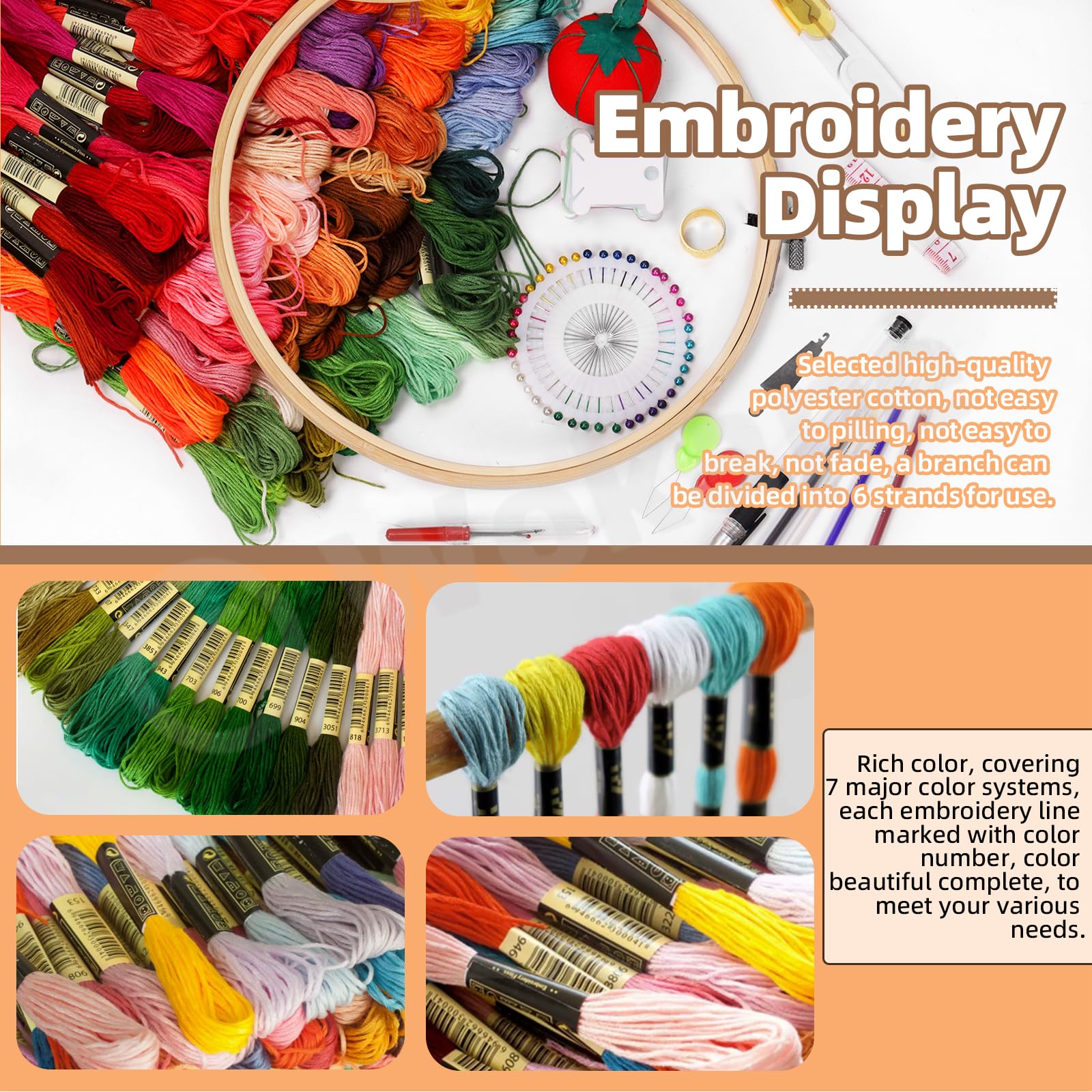 Amazon.com: Wokape 212Pcs Embroidery Kit, Cross Stitch Kit
