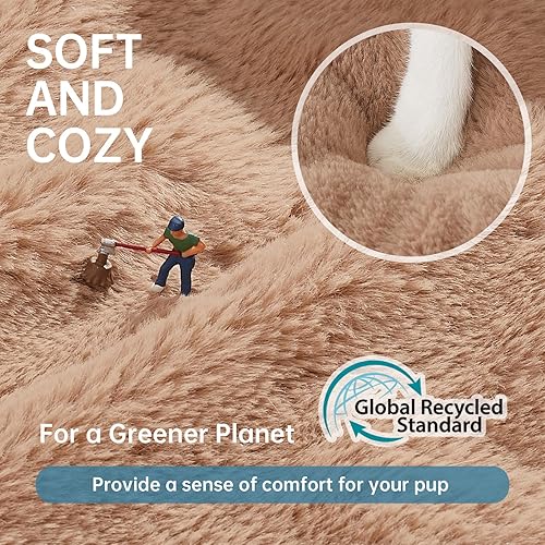 Miniatura 8 de OhGeni Cama calmante para perros y gatos de 20 pulgadas para mascotas pequeñas, cálida y cómoda, mullida y esponjosa, lavable a máquina, bonita cama