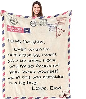 UFOORO Daughter Gifts from Dad, Blankets for Daughter, Birthday Gift for Daughter, Throw Blanket Daughter Gifts from Dad, Gifts for Daughter Adult, Daughter Blanket 50"X60"