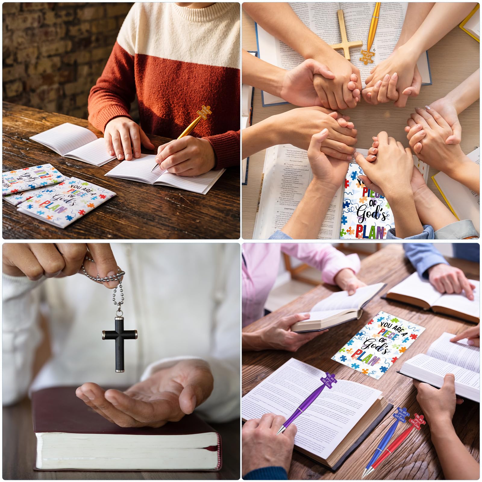 Sayglossy Lot de 30 mini carnets de notes en vrac avec stylos à bille et carnet pour étudiants, enseignants, événements scolaires, fêtes religieuses (catholique)