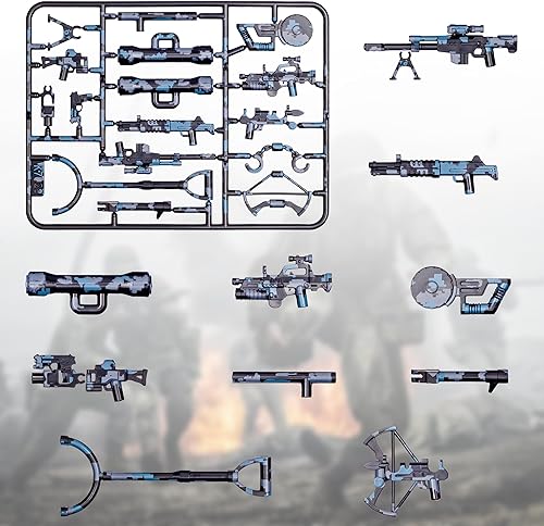 Miniatura 31 de Juego de 63 piezas de armas militares, accesorios de fuerzas especiales del Reino Unido, juguetes de armas, equipo militar, bloques de batalla