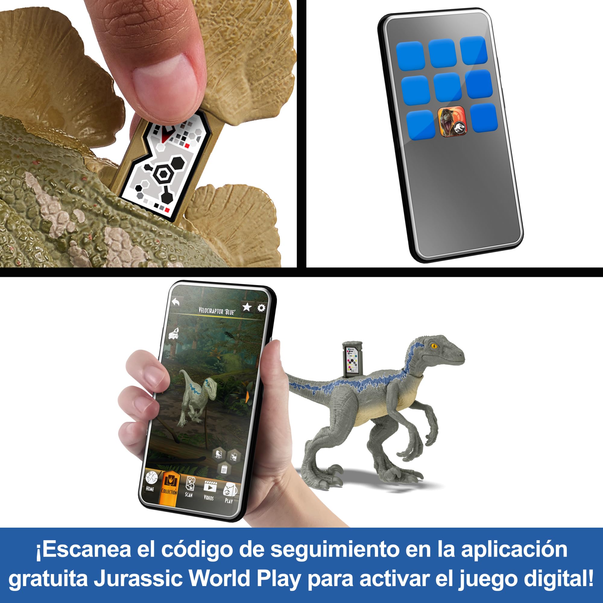 Mattel Jurassic World Alosaurus Dinosaurio de juguete con sonidos, ataque con embestida, +4 años, HRX51