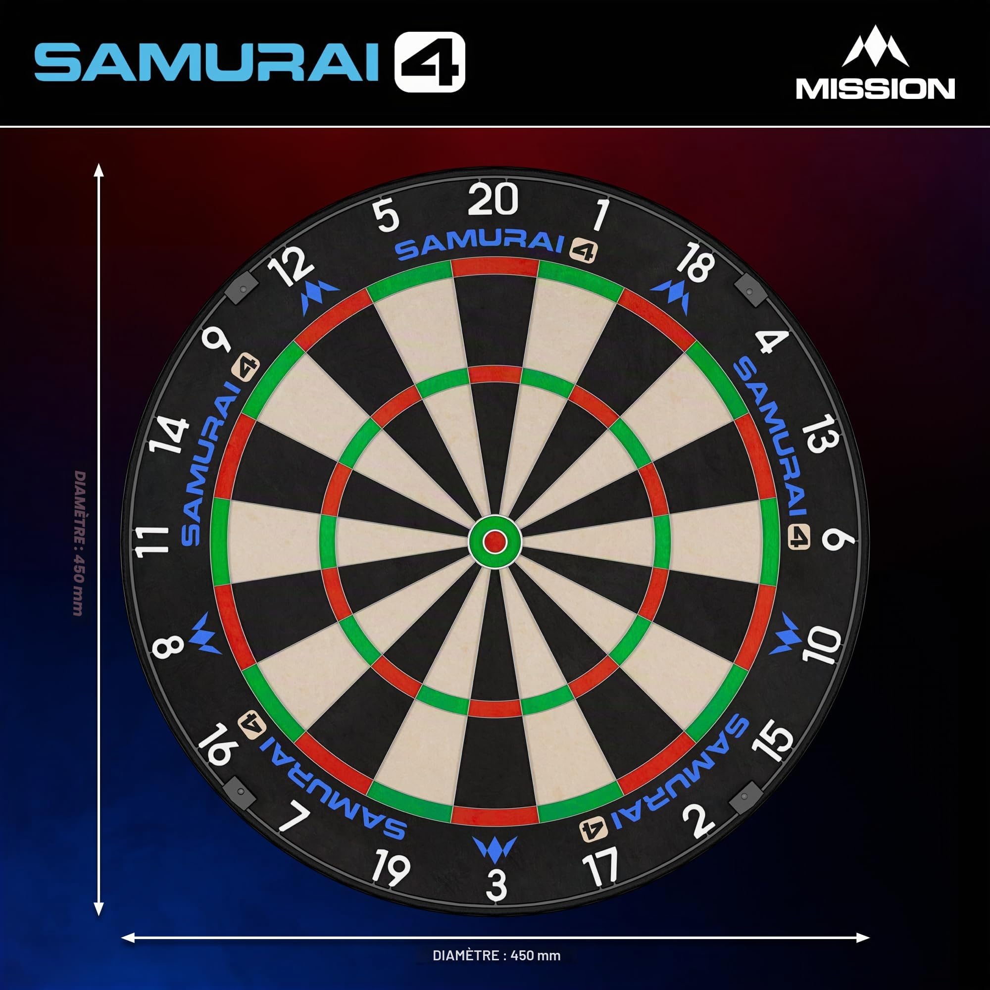 Mission Darts | Samurai 4 | Jeu de fléchettes professionnel | Fil de lame | Édition Spider Blanche