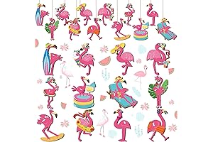 Tropical Flamingo Ornaments 36-Piece Set