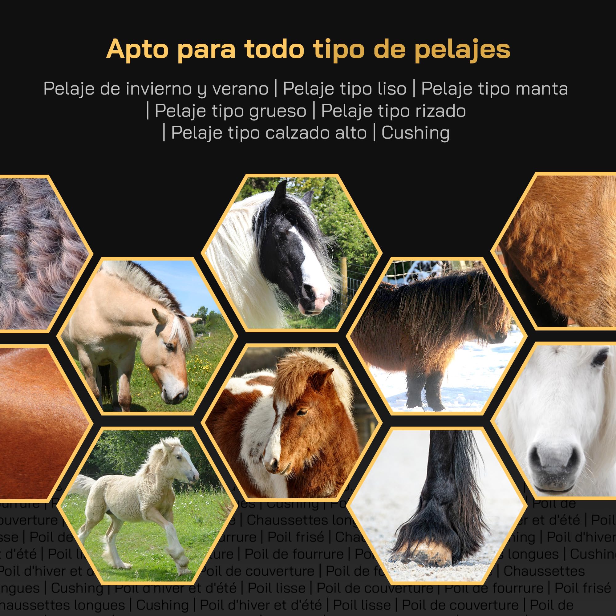 Esquiladora Caballos - Con cuchillas intercambiables – Silenciosa y de bajas vibraciones – Tranquilidad para el caballo – Adecuada para todo tipo de pelajes y partes del cuerpo