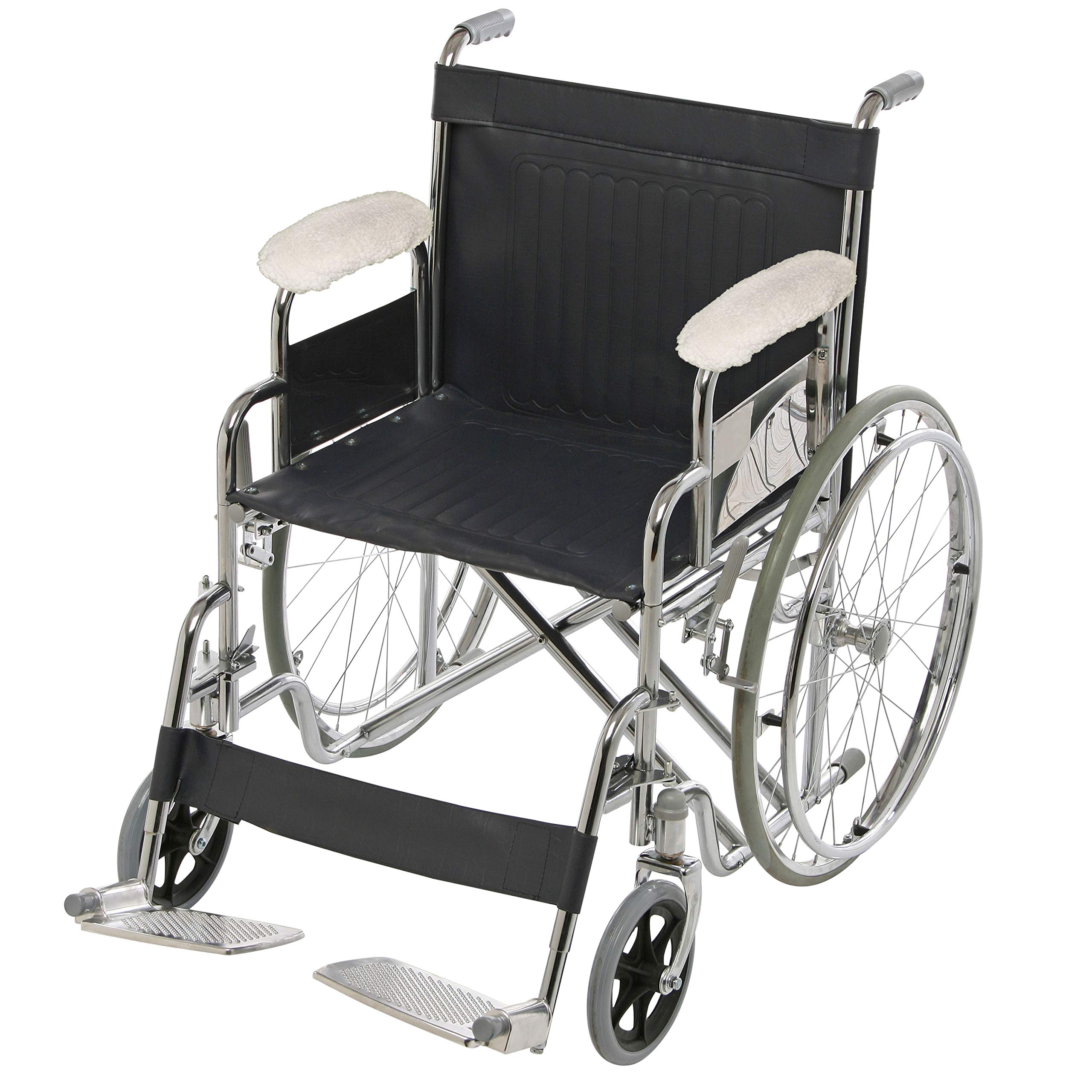 Rehabilitation Advantage Fundas para reposabrazos de silla de ruedas de piel de oveja