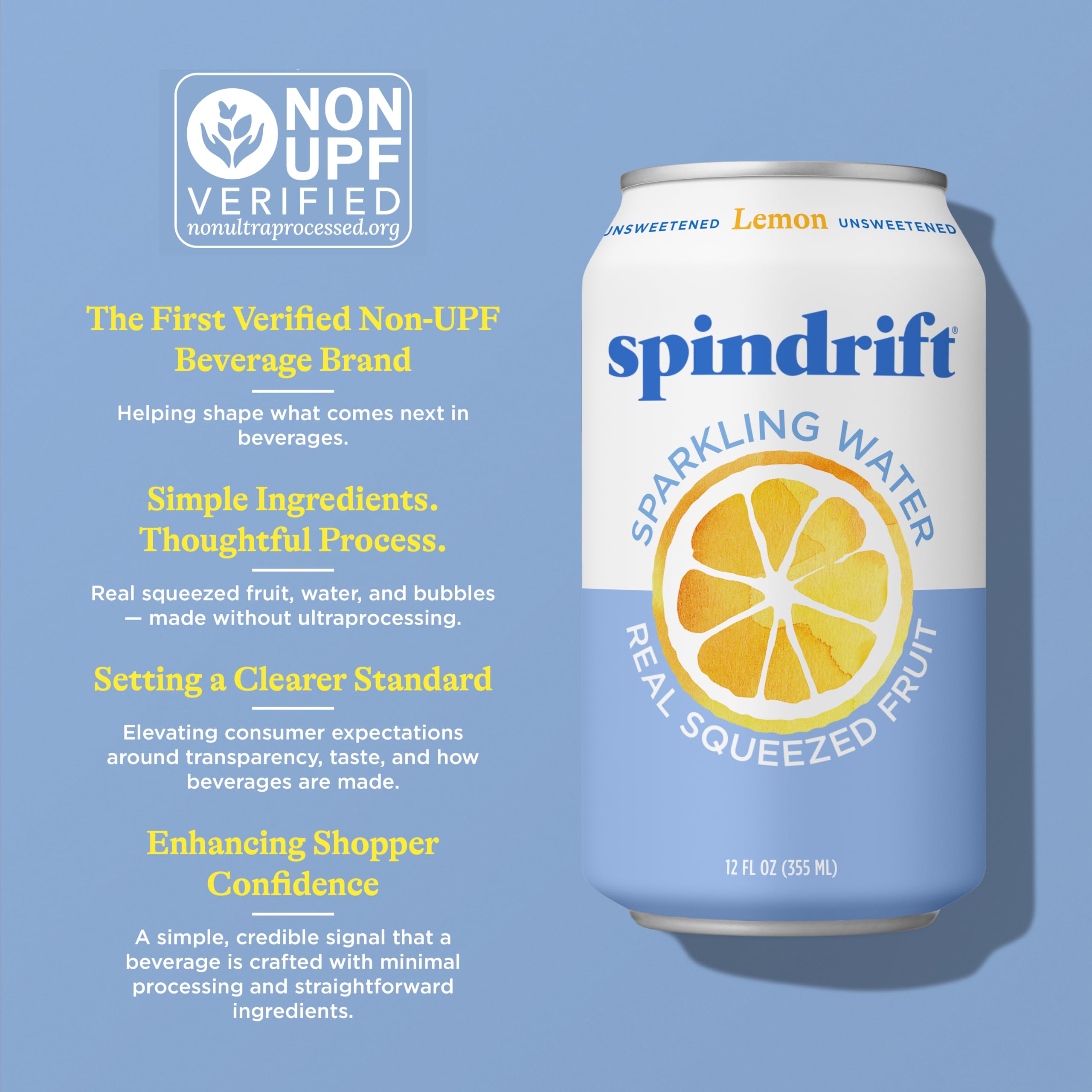 Spindrift, Sparkling Water, Lemon, 12 oz, (pack of 8) | Grocery