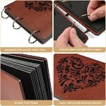 Scrapbook Photo Album-Wooden Scrap Book Photo Album 50 Sheets/100 Pages, DIY Self-Adhesive Memories Photo Scrapbooking with Accessories for Wedding, Baby Growth, Gift for Newlyweds, Anniversary | Premium Wooden Photo Album Anniversary Scrapbook with