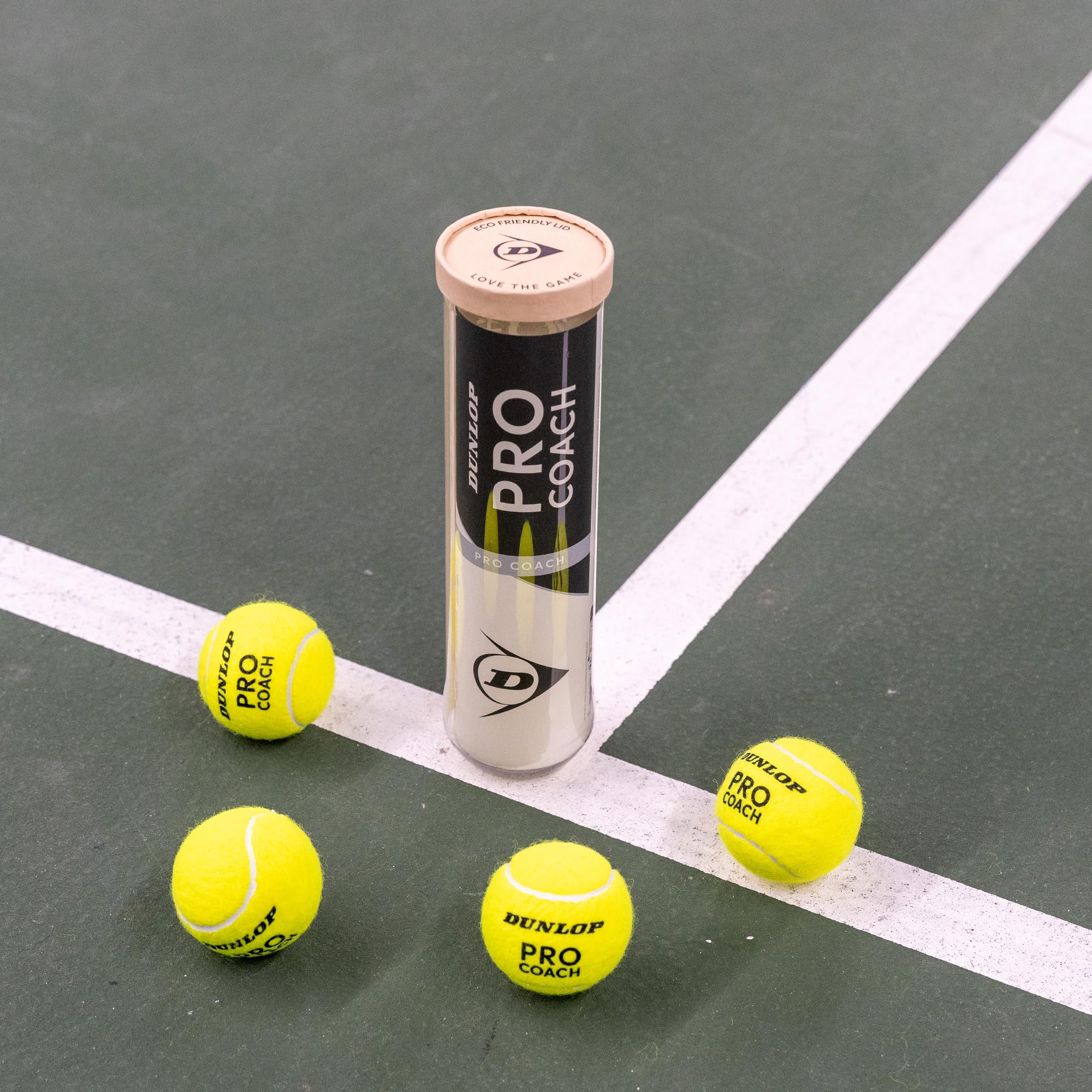 Dunlop Pro Coach Balle de Tennis - pour Les Séances d'Entraînement et d'Entraînement (4 Balles)